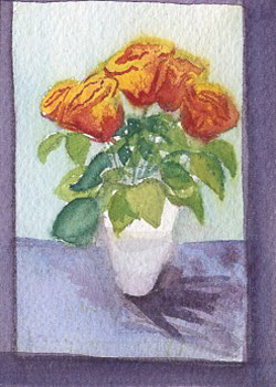 Birthday Roses Robin Taylor Madison WI watercolor
